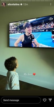 Elina Svitolina's daughter Skai watches the Ukrainian reach the final at ASB Classic on TV